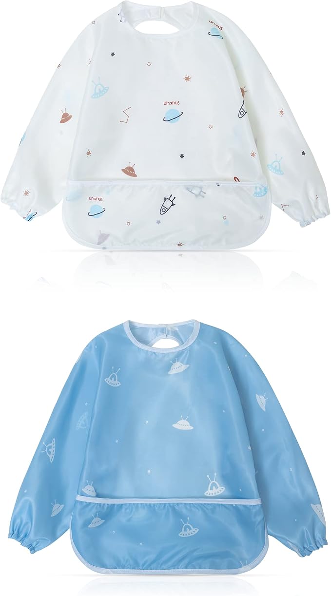 Little Dimsum Baby Bib with Pocket Waterproof Toddler Bibs Infant Feeding Bibs by LittleDimsum