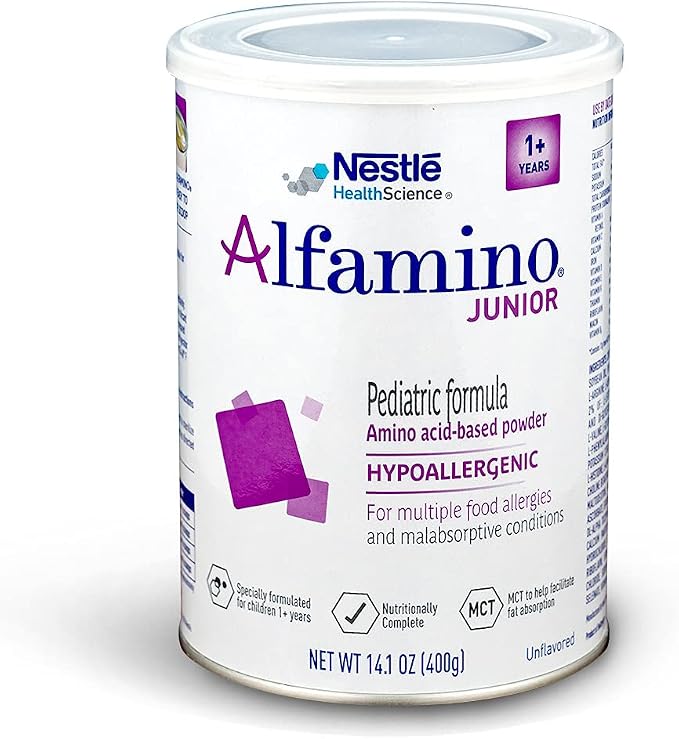 Alfamino Junior Amino Acid Based Pediatric Formula, Unflavored, 14.1 Oz Canister by Alfamino