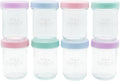 WeeSprout Baby Food Storage Glass Jars w/Lids Pastel Variety, Reusable Small by WeeSprout