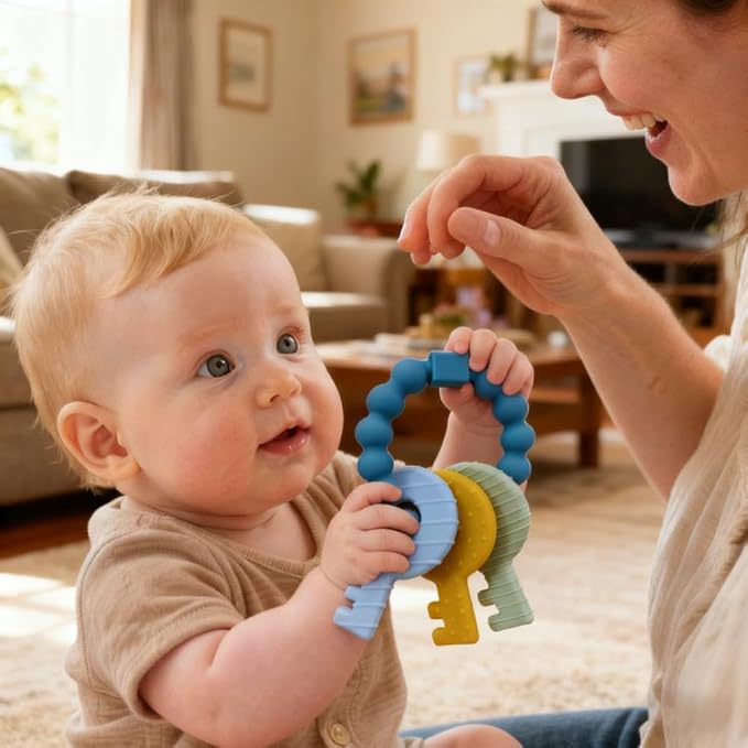 Baby Keys Teether Toys, Silicone Teething Toys - Image 2