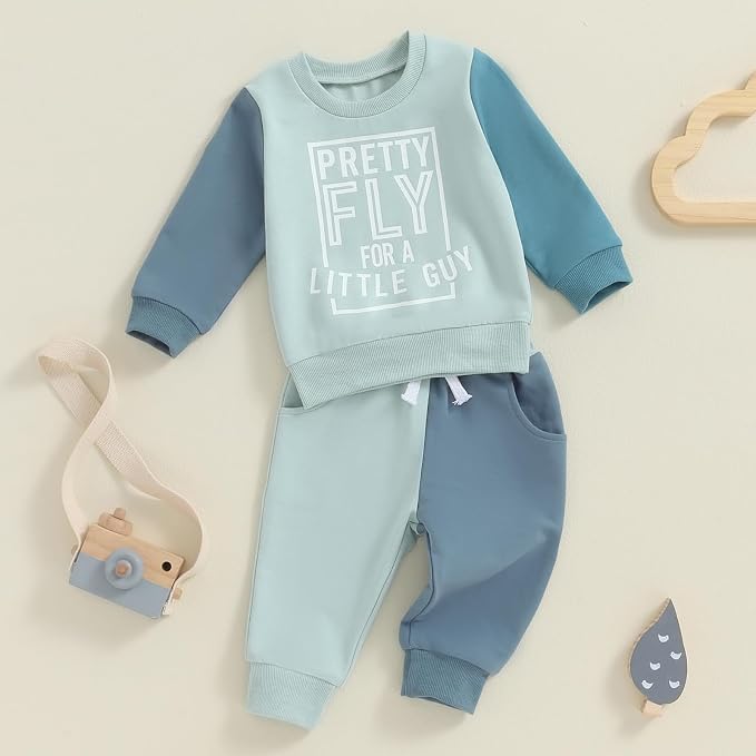 Toddler Baby Boy Fall Winter Outfit Long Sleeve Letter Print Sweatshirts and - Image 2