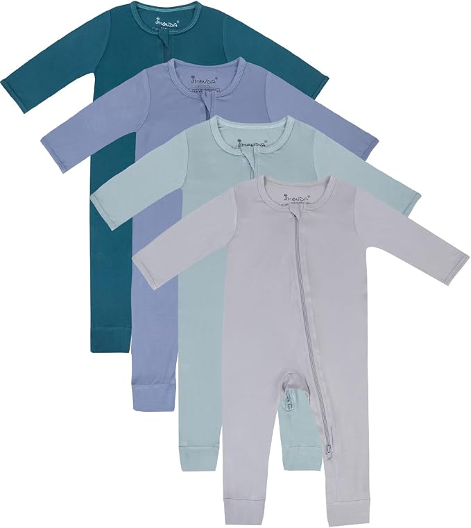 Jimonda Baby Footless Pajamas, Two Zip Closure Long Sleeve Romper, Infant by JimondaBaby