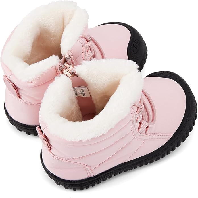 BMCiTYBM Toddler Baby Snow Boots Winter Shoes Boys Girls Cold Weather Baby Faux - Image 4