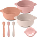3 Pack Baby Bowls with Suction and 3 Pack Baby Spoons, BPA Free, Silicone Baby by Eascrozn