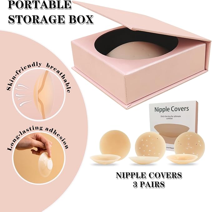 Nipple Covers for Women Reusable Silicone – 3 Pairs Silicone Pasties, - Image 6