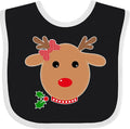 inktastic Girl Reindeer Baby Bib by Inktastic