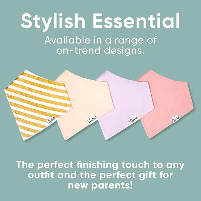 Copper Pearl 4 Pack Soft Cotton Baby Bibs - Image 6