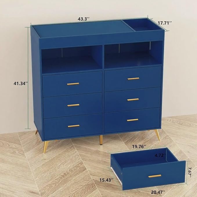 Changing Table Dresser with Drawers, Baby Dresser with Changing Table Top - Image 3