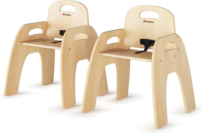 Foundations Simple Sitter 13” Low Wood Feeding Chairs, Wide No-Tip Base - Image 6