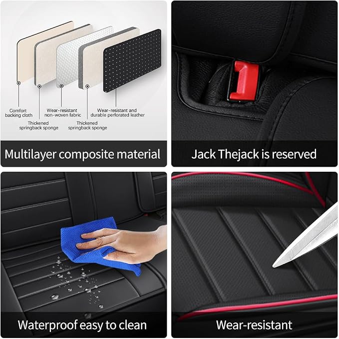 Leather Seat Cover for Ford Edge 2010-2026, Waterproof Soft Seat Covers - Image 6