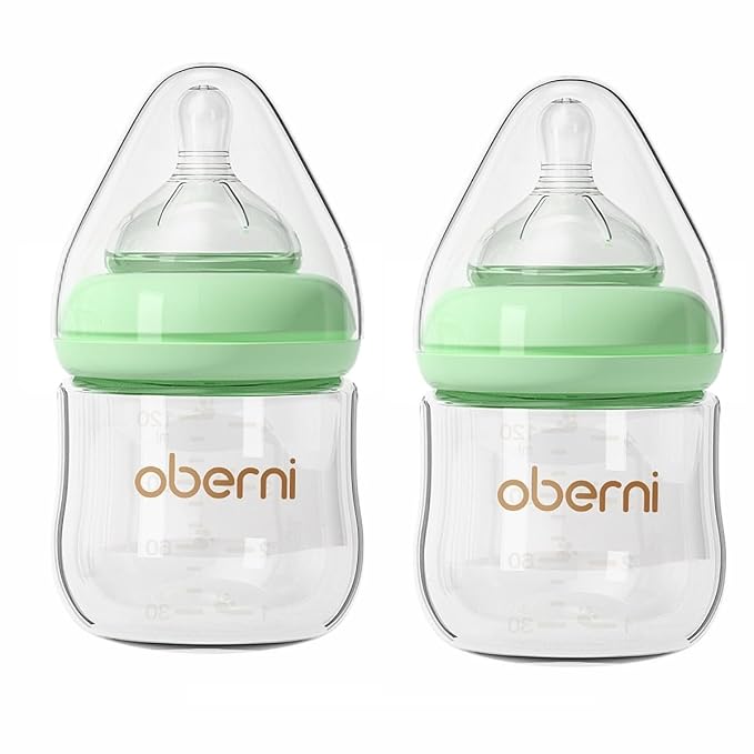 Glass Baby Bottles, Anti Colic Breastfeeding Bottle by oberni