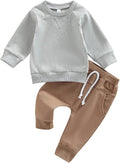 Toddler Baby Boy Clothes Solid Color Long Sleeve Crewneck Sweatshirt Top Casual by MABABY