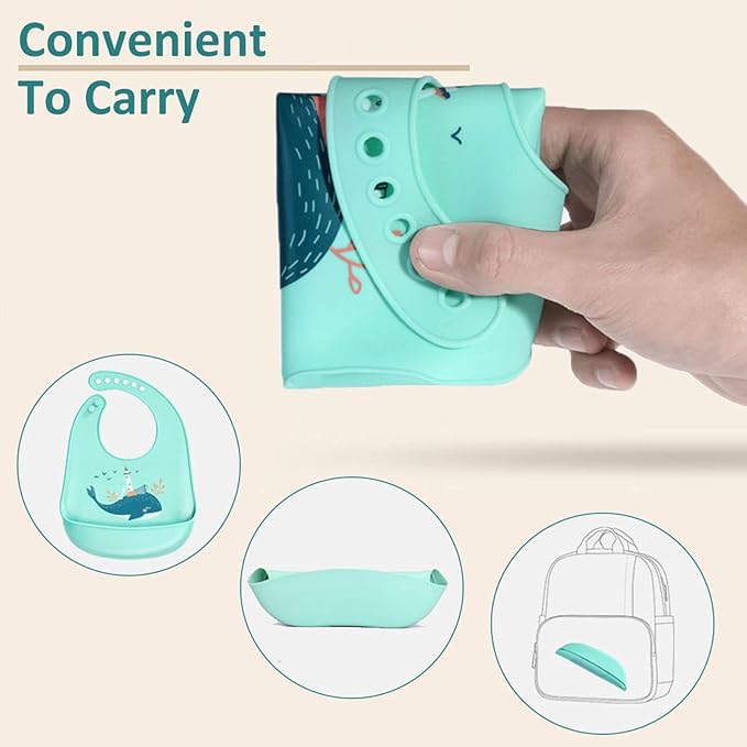 Baby Silicone Feeding Bibs - Image 3