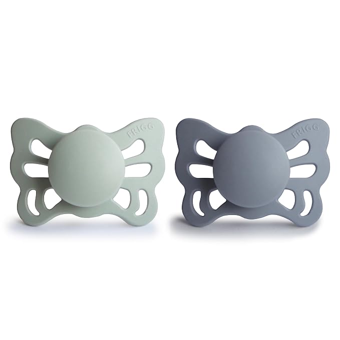 FRIGG Butterfly Anatomical SilkySoft Silicone Baby Pacifier | Made in Denmark | - Image 2
