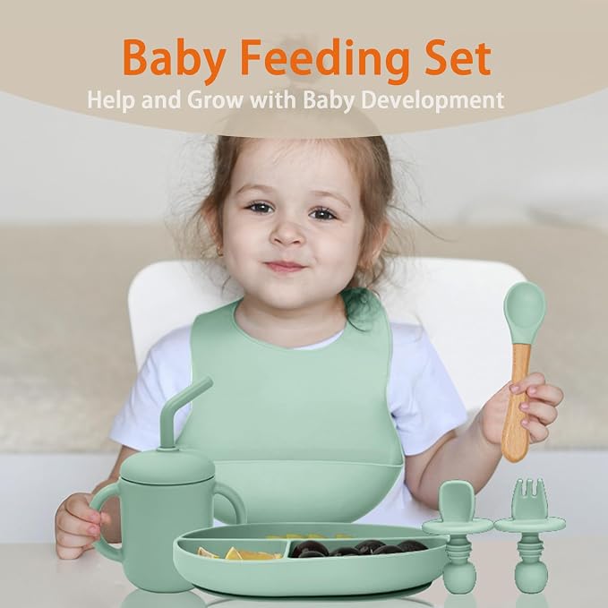 Silicone Baby Feeding Set 10Pcs, Toddler Plates - Image 2