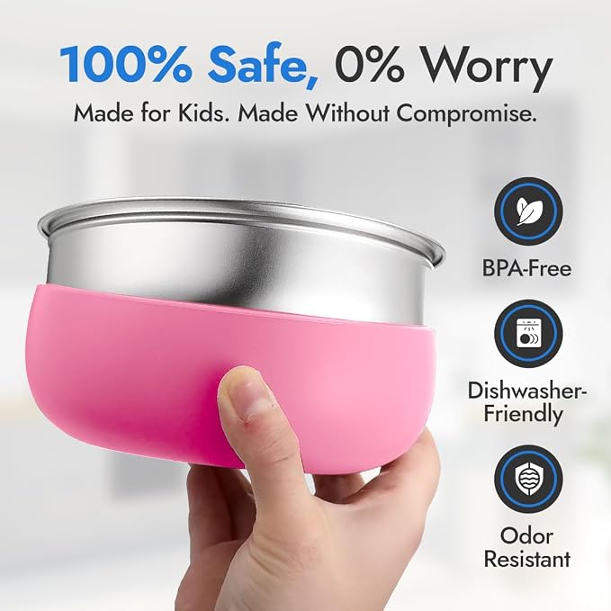 4 Pack Stainless Steel Bowls for Kids - Image 5