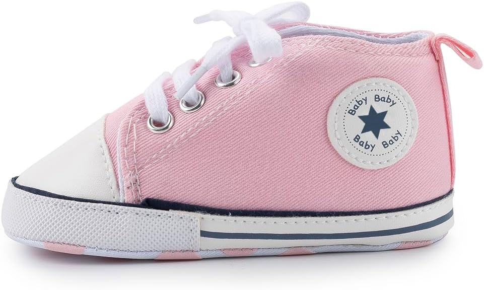 Meckior Baby Girls Boys Canvas Sneakers Soft Sole High-Top Ankle Infant First - Image 6
