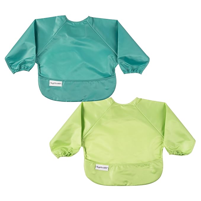 Tiny Twinkle Long Sleeve Bib for Babies & Toddlers – 2 Pack Waterproof Smock by TinyTwinkle
