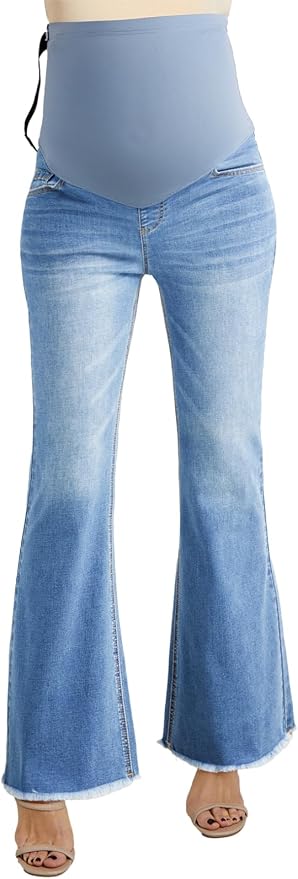 BLENCOT Maternity Jeans for Women Over Belly Pregnancy Pants Comfy Pregnant by BLENCOT