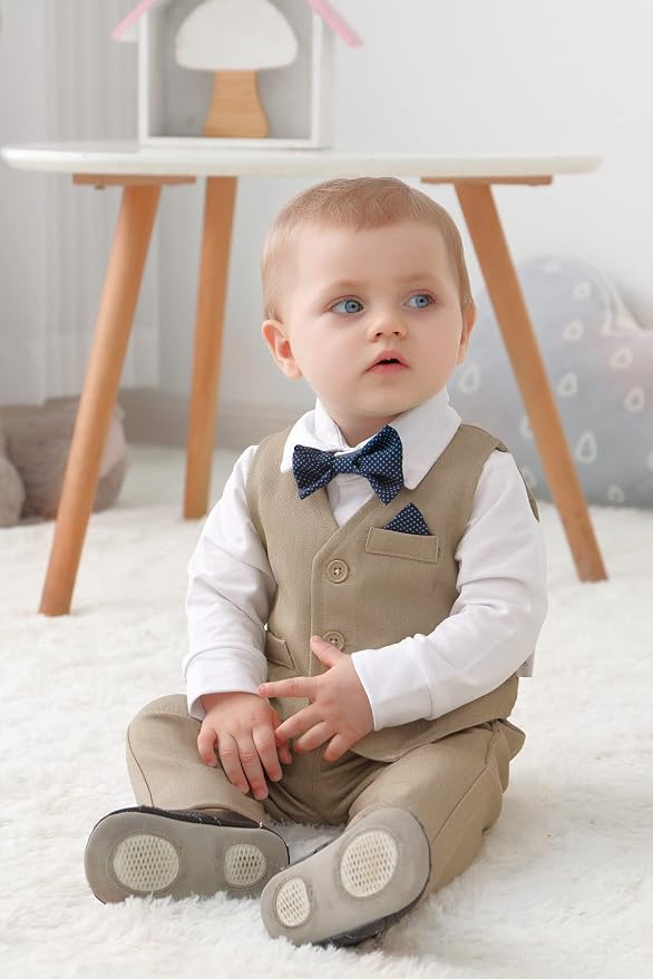 DISAUR Baby Boy Clothes Toddler Boy Outfits 4PCS Gentleman Dress - Image 3
