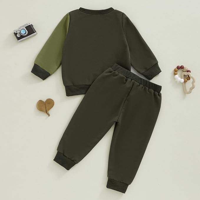 Toddler Baby Boy Fall Outfits Long Sleeve Crew Neck Pullover Sweatshirt + - Image 6