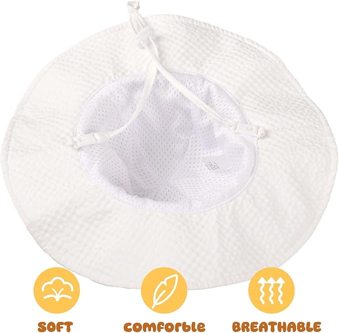 HONGTEYA Baby Sun Hat Toddler Girl Beach Hat Adjustable Outdoor Summer Hat UPF - Image 6