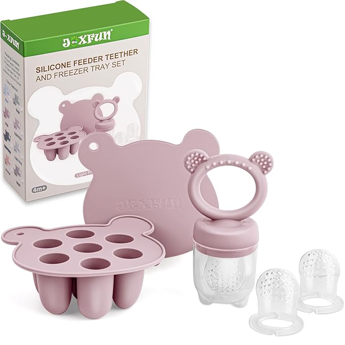 JEXFUN Silicone Breastmilk Popsicle Freezer Molds & Baby Fruit Food Feeder by JEXFUN
