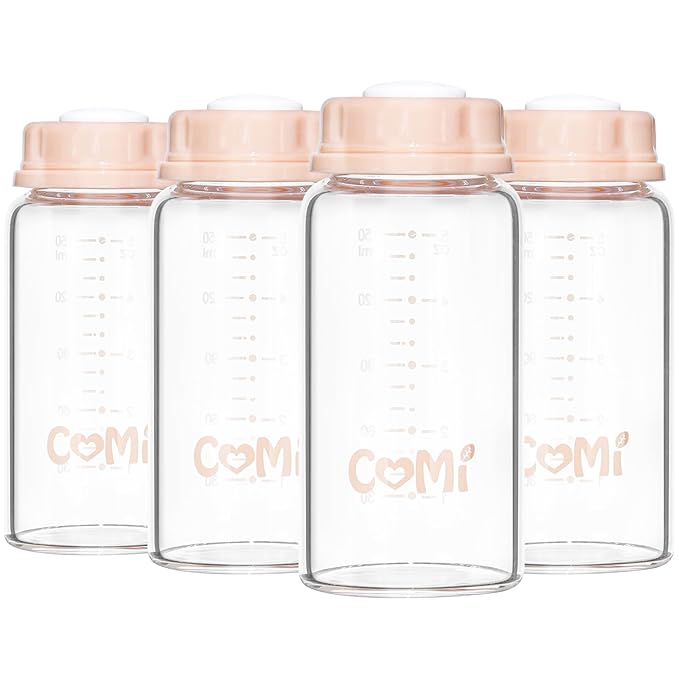 COMI Natural Glass Baby Bottle, Standard Neck Breastmilk Storage Bottle by COMI