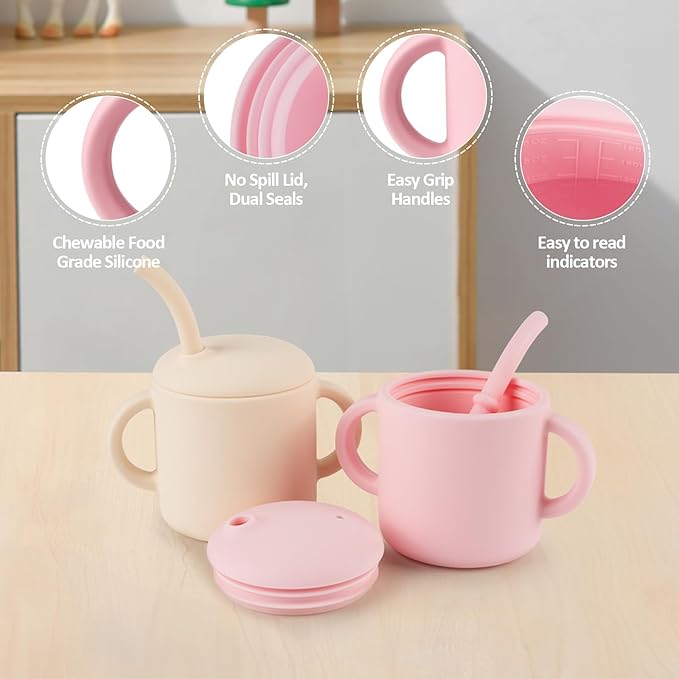 Silicone Baby Cup with Straw, Straw Cup - Image 6