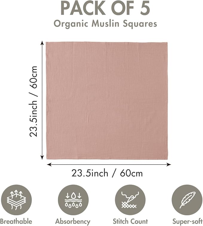 Muslin Receiving Blankets, Neutral Blanket Swaddling - Image 2