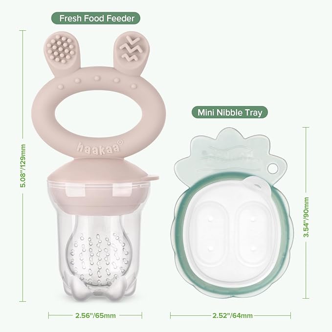 Haakaa Baby Fruit Food Feeder & Mini Freezer Nibble Tray Combo, Breastmilk - Image 7