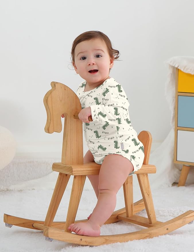 Jimonda Bamboo Baby Bodysuit Long Sleeve Infant Romper Soft Boy Girl Unisex - Image 2