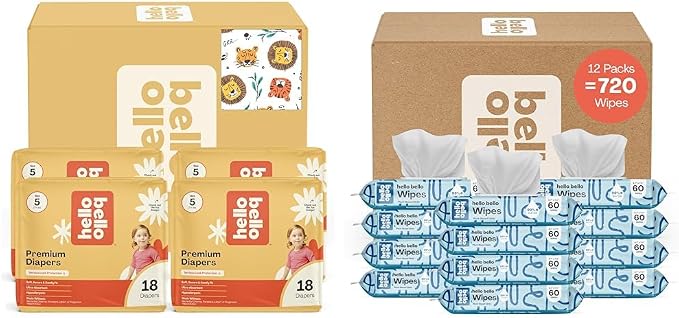 Hello Bello Diapers, Size 5 Wild Cats, Hypoallergenic by HelloBello
