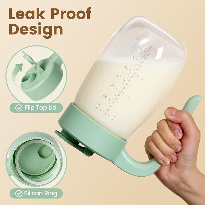 Breast Milk Pitcher Glass Resistant to Heat and Cold, 32 oz Leak-Proof Formula - Image 5