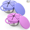 BUSOHA 2 Pack Stainless Steel Toddler Snack Cups - 9 OZ Spill-Proof Baby Snack by BUSOHA