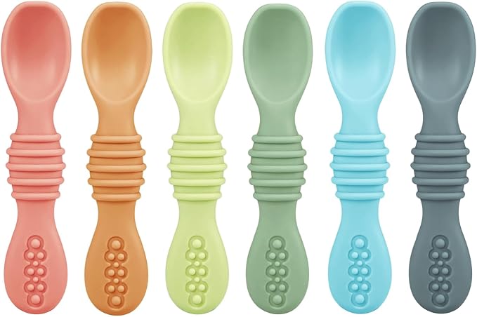 PandaEar 6 Pack Silicone Baby Spoons by PandaEar