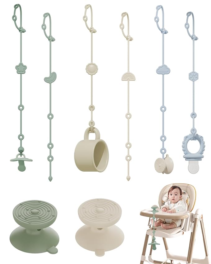 6 Pack Silicone Baby Toy Straps by AYHIT