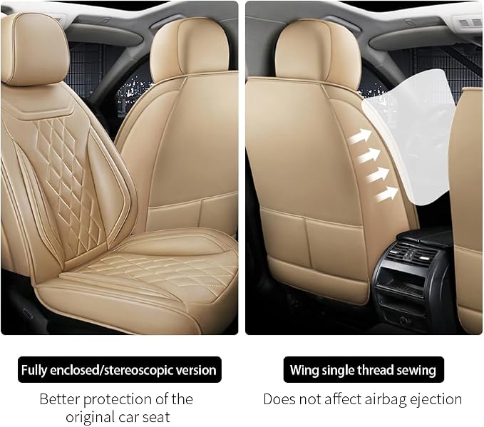 Leather Car Seat Covers for Volkswagen Atlas 2019-2023 Waterproof, Breathable - Image 4