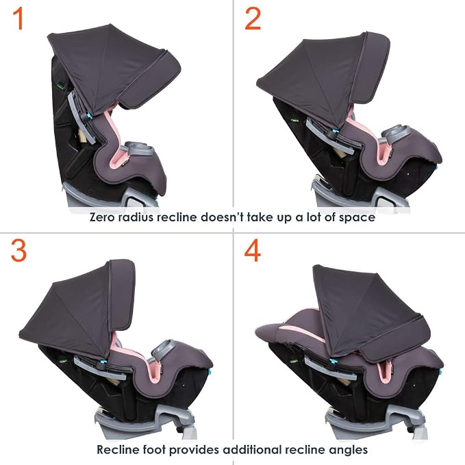 Baby Trend Cover Me™ 4-in-1 Convertible Car Seat, Quartz Pink - Image 5
