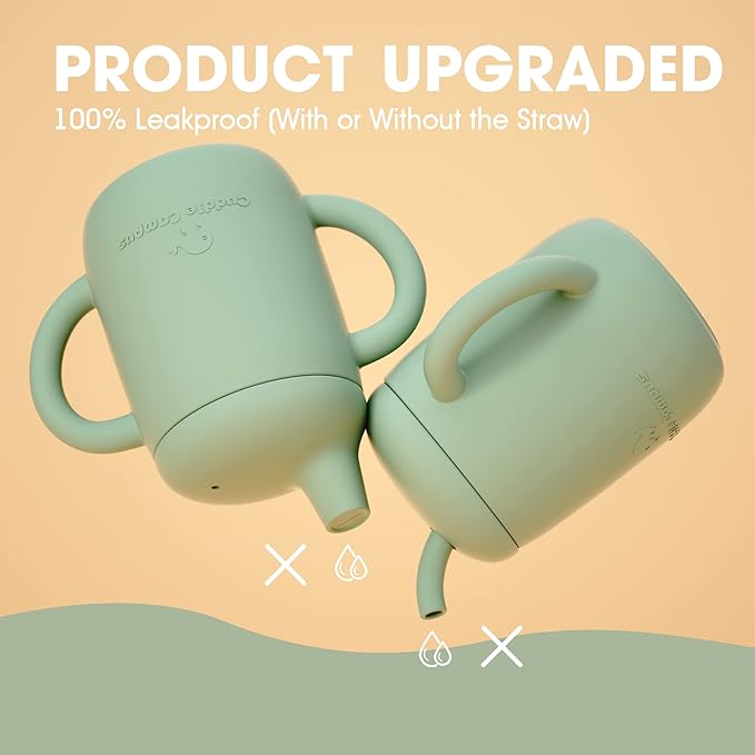 Cuddle Campus Sippy Cups 7OZ, Baby Cups, Shatterproof Silicone Straw Cup - Image 3