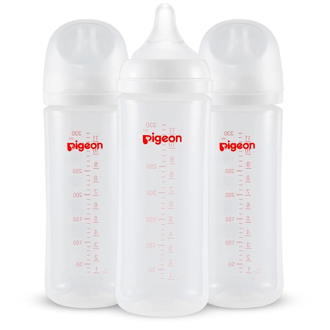 Pigeon PP Nursing Bottle Wide Neck, Anti-Colic, Streamlined Body, Natural Feel by PIGEON