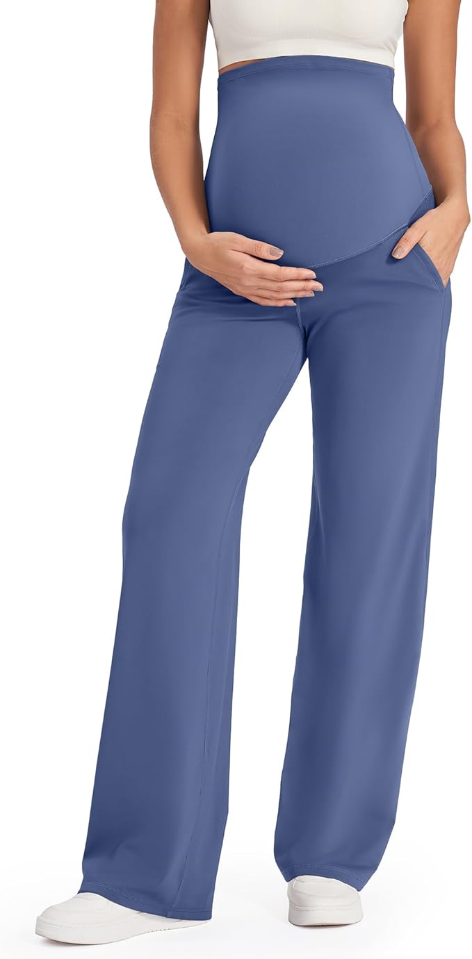 G4Free Maternity Pants Over The Belly Yoga Dress Work Pregnancy Pants Stretchy by G4Free