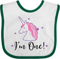 inktastic 1st Birthday Unicorn Baby Bib by Inktastic