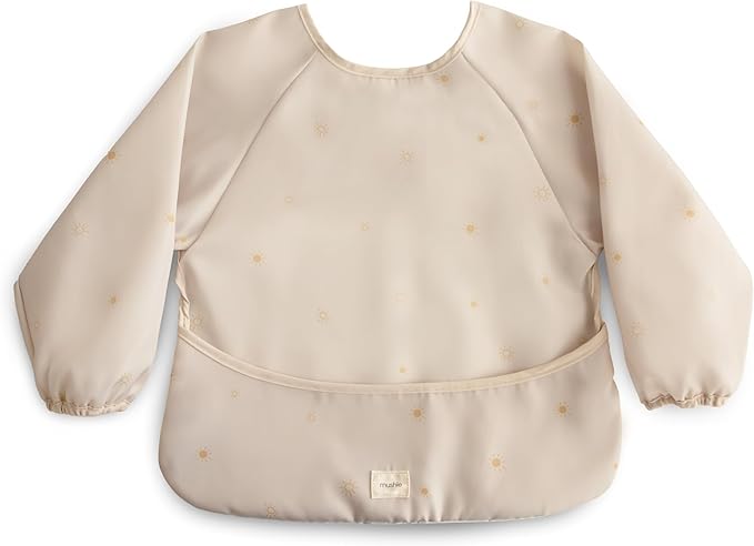 mushie Long Sleeve Baby Bib | Water Resistant Adjustable Fit by mushie