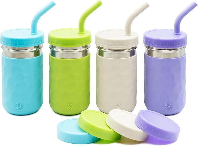 WeeSprout 2-in-1 Drinking Cups for Kids, Durable Stainless Steel Tumbler for by WeeSprout