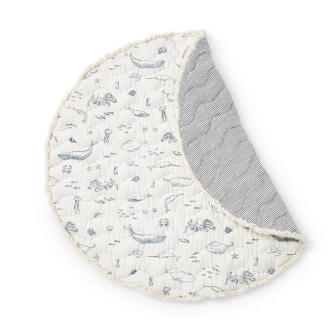 Pehr Baby Play Mat, Life Aquatic | Ultra-Soft Quilted 100% Cotton Exterior by Pehr