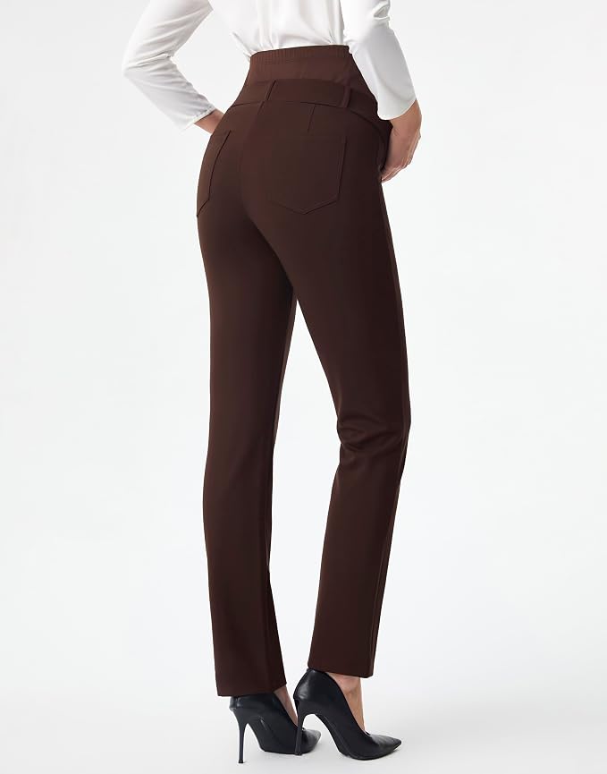 AFITNE Maternity Pants for Work Over The Belly Straight Leg Dress Slacks - Image 7