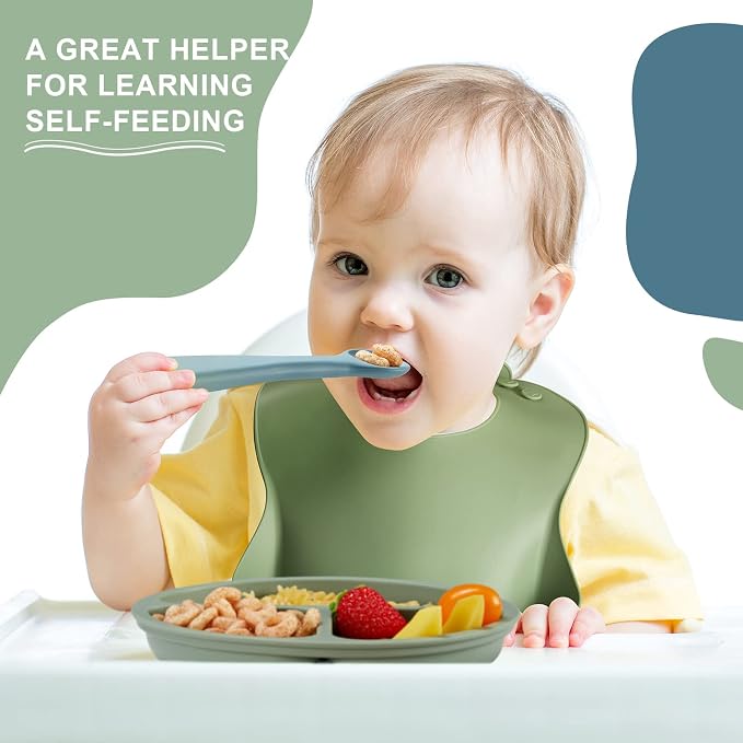 10 Pack Silicone Baby Feeding Set, Toddlers Led Weaning Feeding Supplies - Image 5