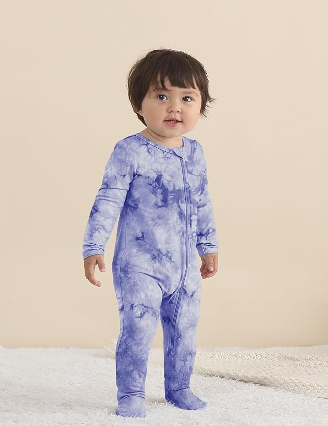Jimonda Baby Girls Boys Footed Pajamas, Rayon From Bamboo, 2 Way Zipper Long - Image 4