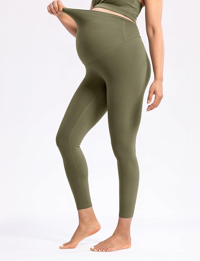 POSHDIVAH Women's Creamluxe Maternity Leggings 25"/28" Over The Belly Pregnancy - Image 5